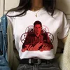 Wvioce T-shirt da donna allentata a maniche corte da donna modale di alta qualità T-shirt Harajuku anni '90 Diavolo Lucifero stampato abiti bianchi femminili