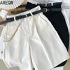 Anzug Fünf-Punkt-Hose Perlenkette Weitbeinige gerade Shorts Casual Damen Sommerstil 210507