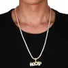 Hip Hop Iced Out Bling No Cap Cubic Zirconia Micro Paved CZ Halsband Pendants För Män Smycken Med Tennis Chain X0509