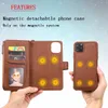 Wallet telefoonhoesjes voor iPhone 13 12 11 Pro Max XR XS X 7 8 Plus 2in1 Multifunctionele Pure Color Pu Leather Flip Standstand Cover Cowly met rits muntenbeurs en 9 kaartsleuven