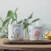 Koreański biały kubek espresso dziewcząt prezenty wielokrotnego użytku śliczne kreatywne kubek herbaty Nordic Nowoczesny Eco Friendly Taza Ceramica Drinkware EB50