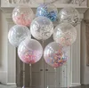 36inch Round Transparent Confetti Latex Balloon Party Decoration Wedding Layout Decoration Baby Shower Birthday Large Balloons Xmas Decor Ball JY1055