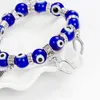 Paar Schmuck Türkische Navy Blau Böse Augen Rhinestone Perlen Kristall Armband