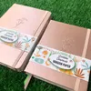 Rose Gold Cover Dotted Notebook Dot Grid Journal Ins Bujo, 160gsm Bambu Tjockt papper med numrerad sida * Buke 210611