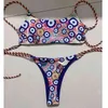 QINJOYER Bikini Thong Swimsuit Women Print Brazilian Swimwear Backless 2 Pieces Bathing Suit 210722