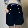 エレガントな女性ジッパーのハイウエストのショートパンツのファッションレディースダブルブレストの女性のシックなポケット服210430