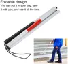 Polos Trekking Alumínio Dobrável Reflexivo Cane Portátil Anti-Guide Walking Stick para visão deficientes e pessoas cegas dobrar