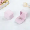 1pcs velvet Jewelry Gift Boxes For Rings wedding engagement couple packaging Square show Case Box