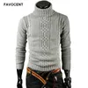 Favocent Mężczyzna sweter Pullover Mężczyźni Marka Casual Slim Swetry Mężczyźni Solidna Wysoka Lapel Jacquard Hedging Męski sweter XXL 210813