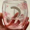 Starbucks Limited Eeition Sakura Cattail Tazze Tazza da caffè Giocattoli 6 once Tazze di vetro a doppia parete rosa2399