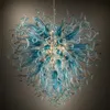 Modern chain pendant light fixture suspension lamps wedding hall hotel lobby living room decoration hand blown murano glass chandelier with led bulbs