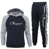 Men's Fashion Casual Sport Suit Splice Coat Pant Tracksuit Brand Clothing Men Outfit Set Clothes Jogger Suits for Man Sweat