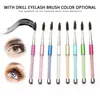 Rhinestone Eyelash Brush Mascara Applicator Eyebrow Comb Diamant Makeup Brush Reusable Spiral Lash borstar 10 färger