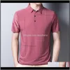 T-Shirts Tees & S Mens Clothing Apparel Drop Delivery 2021 Summer Thin T-Shirt Casual Comfortable Soft Short Sleeve Slim Fit Turn-Down Collar