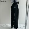 Neploe Sweatpants Mulheres Casual Cintura Alta Slim Fit Pantalon Primavera Coreano Solto Harem Calças De Bolso Calças Calças 210422