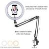 Dimmable Anneau Selfie Lumière Caméra Téléphone USB Anneau Lampe Photographie Lumière avec Flexible Bras Titulaire Stands Vlog Studio