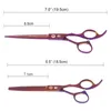 Hair Sax Purple Dragon 7.0 "Pet Grooming Straight Curved Dog Cat Cutting Thinning Shears Kit Tesoura B0020b