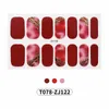 European USA Fashion Nail Sticker 14 Pcs Tips Gold Plating Gum Nails Art Decals Sheet for Women Girls
