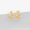 Hoop Huggie Gold Punk Honeybee Insetto Piccoli orecchini per le donne Vintage con perline di cristallo Ear Cuffs Cartilagine Orecchino Gioielli dichiarazione