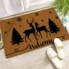 Felpudo navideño de 40x60cm, bonito árbol de Navidad de Papá Noel, gnomo, estampado de coche, felpudo para puerta, alfombra, decoración del hogar, Navidad