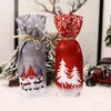 Christmas Wine Fles Cover Gnomes Patroon Champagne Gift Bag Xmas Tafel Ornamenten Dinerfeest Decoratie Xbjk2110