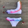 2021 meisjes split swimsuits schattig schouder badpak kinderen badmode bikini set meisje zwemmen kleding kinderen badpak beachwear