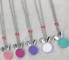 5 colori Sublimazione collana in bianco orecchio di Coniglio ciondolo collana fai da te giorno di Pasqua regalo