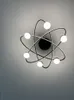 Hanglampen moderne woonkamer led kroonluchter verlichting Noordse minimalistische zwarte ronde koordlampje hangende lamp slaapkamer dineren