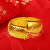 Gold Shop Window Wedding Simulation Gold Super Thin Dragon and Phoenix Double Happiness Armband Copperplated Gold Wedding Armel8879133