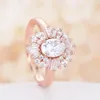 Wedding Rings SeanLov Classic Big Oval Clear Zircon For Women Jewelry Engagement Gift Luxury Crystal Stone Rose Gold Color3386810