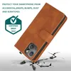 Solid color PU Leather zipper flip Wallet phone Cases For iPhone 13 12 Mini 11 Pro XR XS Max X 8 7 Plus Multiple Credit Card Slot stand kickstand Retro Pouch case