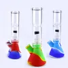 Silicone Mix color Bongs shisha hookah Percolators glass water mini pipes percolator tube sets With Bowl