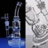 Bongo de vidro de 10 polegadas fumando tubos de vidro Reciclador Rata