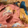 Johnature Womans Китайский стиль стенд рубашки печать цветочные рами Блузки лето старинные половины рукава топы женские рубашки 210521