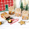 1Set (total 97pcs) Christmas Theme Candy Boxes Favors Chocolate Holders Party Sweet Paper Bag Baking Supplies Little Gift Package with tag n Jute Rope