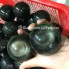 50-65mm Gold Sheen Black Obsidian Polished Crystal Sphere Ball Crafts Healing Reiki Chakra Precious Stone Volcanic Glass Natural Cat's Eye Quartz Orb Mexico 1 Piece