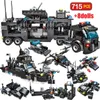 715 stücke Stadt Swat Polices Auto Bausteine Für Legoingly Lkw Haus Technik Diy Spielzeug Für Jungen Kinder