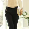 OL Office Work Wear Suit Pants Women High midja Skinny Slim Formal Pencil Pants Female Byxor Bottoms Pantalon Mujer 210412