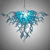 İskandinav Kaliteli El Üflemeli Cam Lambası Dale Chihuly Stil Avize Aydınlatma Aqua Mavi Led Gömme Monte Kolye Işık Fikstürü 60 ile 50 cm