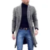 High Quality autumn and winter warm mens retro fashion boutique single-breasted coat long wool coat casual business coat 2pcs