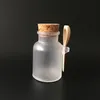 Frosted Plastic Cosmetic Bottles Containers with Cork Cap and Spoon Bath Salt Mask Powder Cream Packing Bottles Makeup Storage Jars DAS68