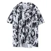 IEFB Herrkläder Sommarutveckling Koreanska Trend Ins Loose Vintage Mönster Kortärmad T-shirts Notched Collar Tops 9Y7449 210524