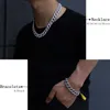 Chains Iced Out Cuban Link Chain Paved Rhinestone Miami Gold Silver Color Zircon Bling Necklace For Men Hiphop Jewelry295P