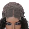 Deep Wave Bob 4x4 Spetsstängning Wig Human Hair Kort längd PRED PLUCKED för svarta kvinnor 180% Densitet Remy Hair Wigs
