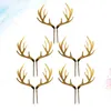 Other Festive & Party Supplies 5pcs Christmas Antlers Shape Cake Topper Exquisite Dessert Decoration Cupcake Toppers Fruit Picks For Festiva