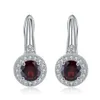 GEM039S Ballet 210ct Round Natural Red Garnet Gemstone Earrings 925 Sterling Silver Stud for Women Wedding Fine Jewelry 2106184909901