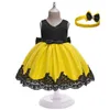 Baby Girl Dress Flower Christening Gown born Girls 1st Years Birthday Vestido Bowknot Little Tutu 210508