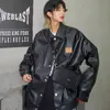 Мотоциклетный кожаный мужской летный костюм, куртка весна-осень, корейский стиль, модная красивая свободная мягкая зимняя женская куртка 210820