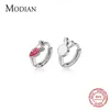 925 Sterling Silver Mini Minuscule Lapin Carotte Asymétrie Hoop Boucle D'oreille pour Femmes Mode Oreille Pin Fine Jewelry Enfants Cadeau 210707