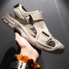 Mode sommarmens 2021 kvinnor sandaler svart beige mesh läder sandstrand sandal män skor storlek 38-44 kod: 93-1801761